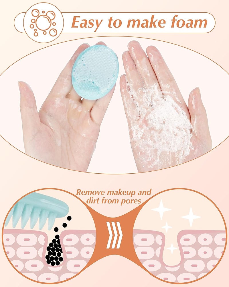 MoHern Face Scrubber, 8 PCS Silicone Face Scrubber Exfoliator for Women, Face Cleansing Brush Blackhead Acne Pore Pad for Deep Cleaning Skin Care - Image 3